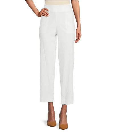 Investments Linen Blend Pull-On Straight Leg Ankle Pants