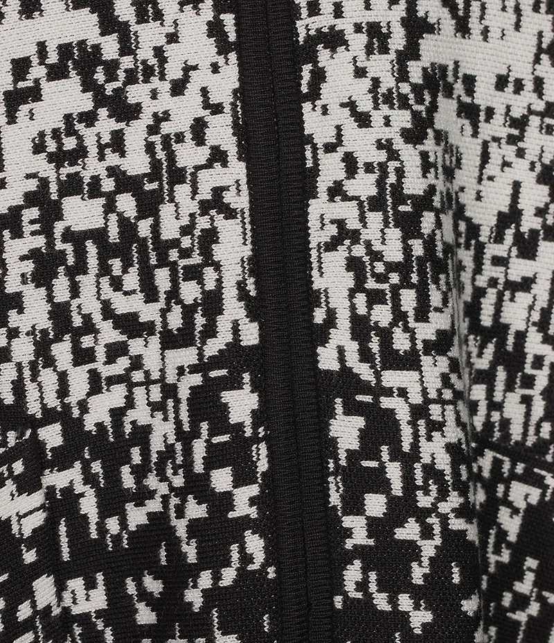 Investments Removeable Faux Fur Collar Two-Way Zip Front Salt Pepper Sweater Poncho