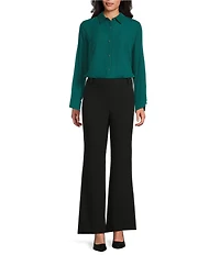 Investments Flare Leg Pull-On Basket Weave Pants