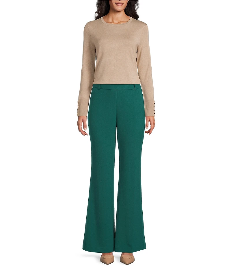 Investments Flare Leg Pull-On Basket Weave Pants