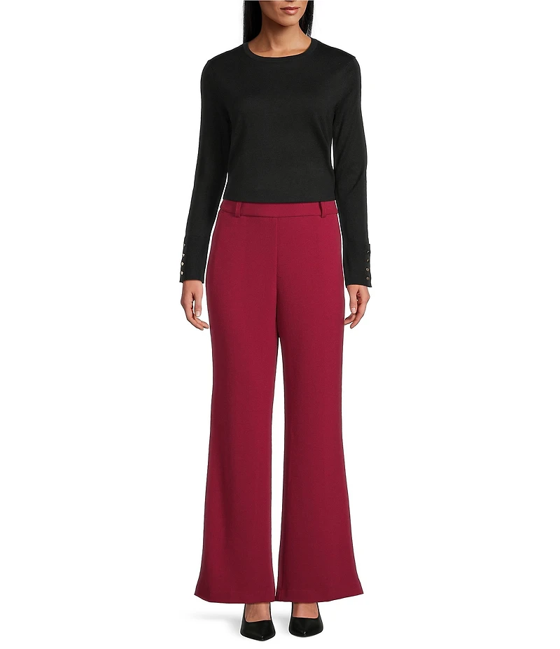 Investments Flare Leg Pull-On Basket Weave Pants