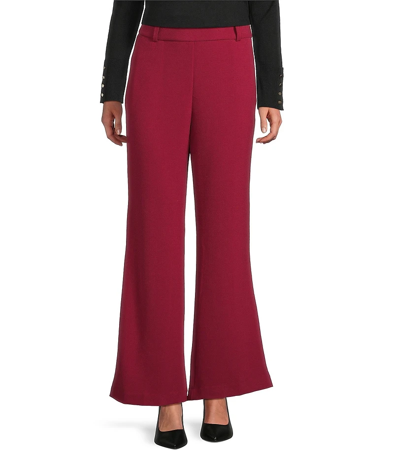 Investments Flare Leg Pull-On Basket Weave Pants