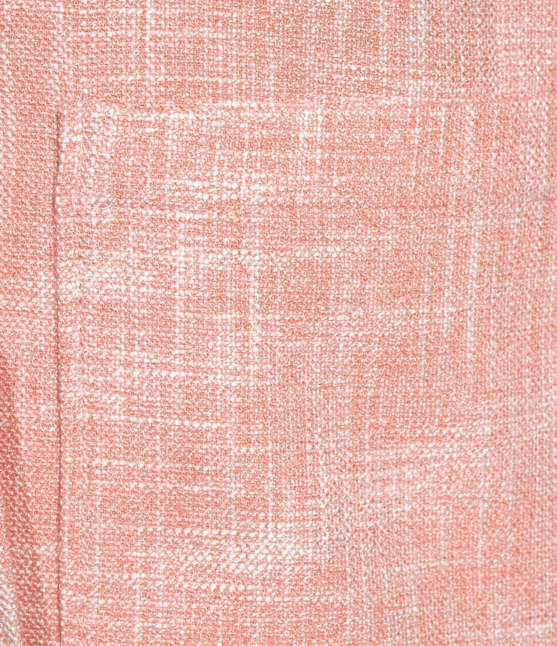 Investments Scratch Pattern 3/4 Ruched Sleeve Notch Lapel Lined Button Front Blazer