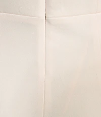 Investments Scuba Crepe 3/4 Sleeve Asymmetrical Neck Fit and Flare Dress