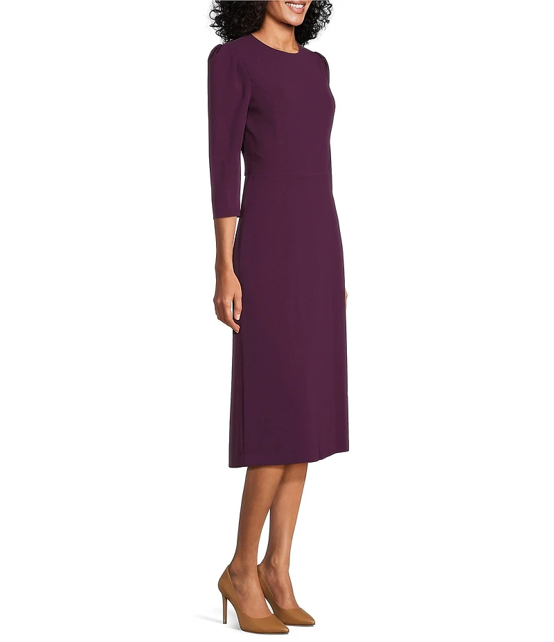 Investments Scuba Crepe 3/4 Sleeve Fit And Flare Dress