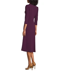 Investments Scuba Crepe 3/4 Sleeve Fit And Flare Dress