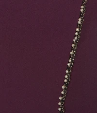 Investments Scuba Crepe 3/4 Sleeve Pearl Embellishment Sheath Dress