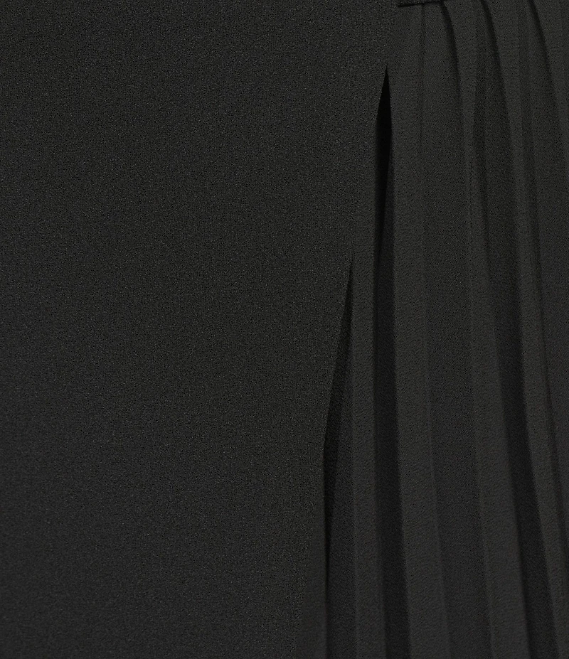 Investments Scuba Crepe Long Sleeve Blazer Pleated Fit and Flare Dress