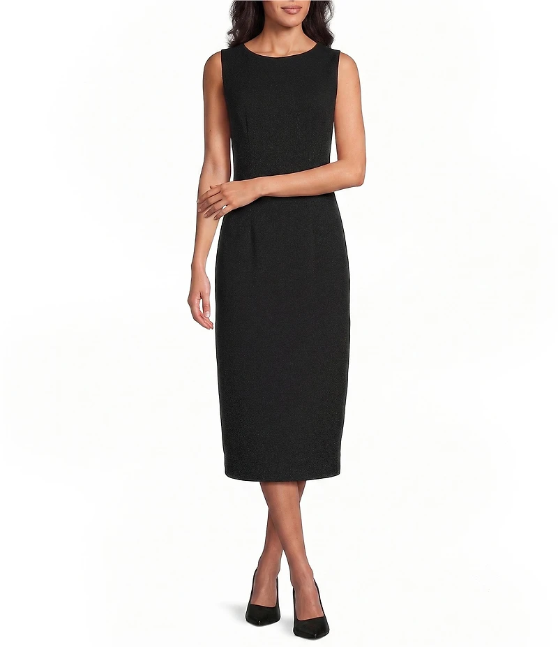 Investments Scuba Crepe Removable Cape Crew Neck Sheath Dress