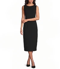 Investments Scuba Crepe Removable Cape Crew Neck Sheath Dress