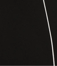 Investments Scuba Crepe Short Sleeve Contrast Piping Sheath Dress