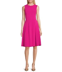 Investments Scuba Crepe Sleeveless Fit And Flare Dress