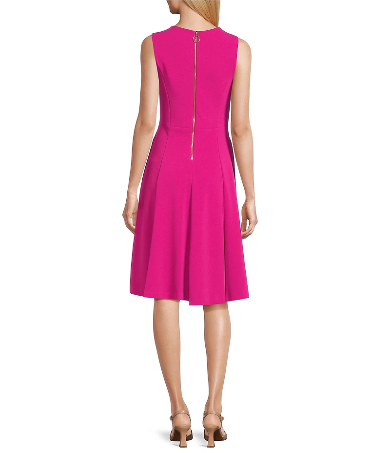 Investments Scuba Crepe Sleeveless Fit And Flare Dress
