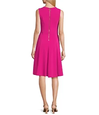 Investments Scuba Crepe Sleeveless Fit And Flare Dress