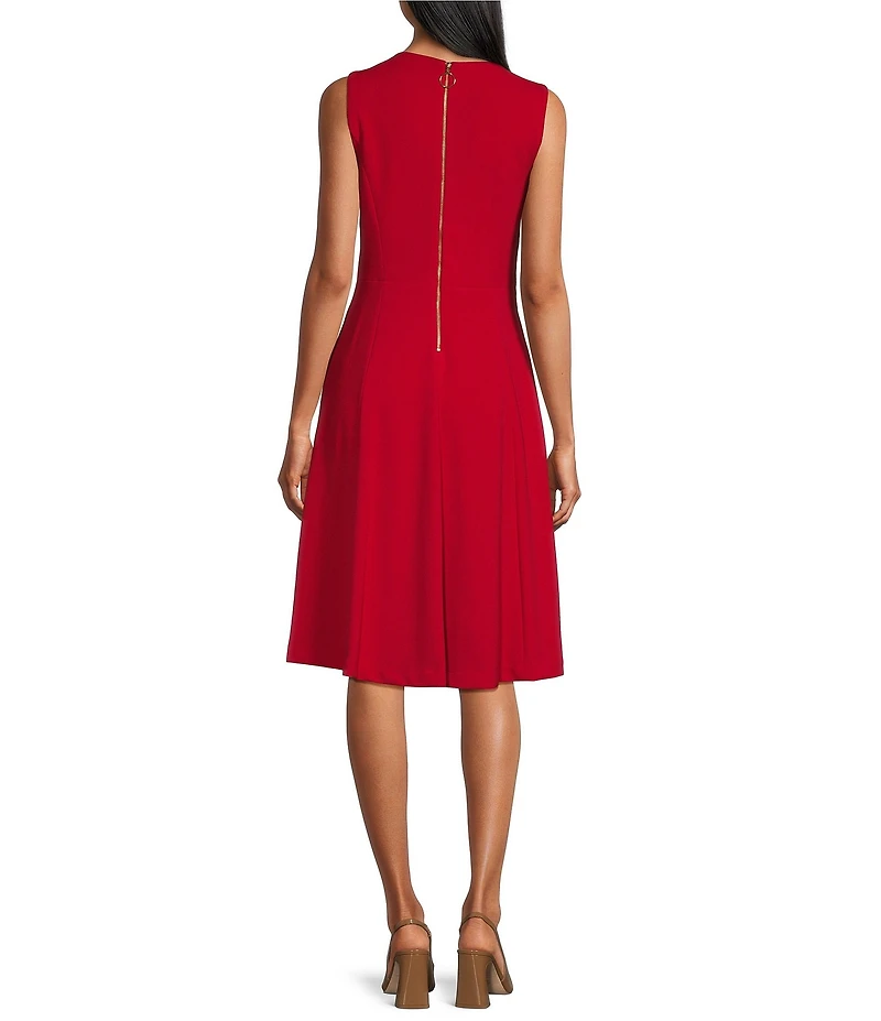Investments Scuba Crepe Sleeveless Fit and Flare Dress