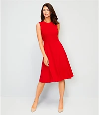 Investments Scuba Crepe Sleeveless Fit and Flare Dress