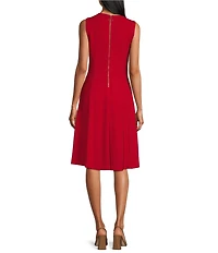 Investments Scuba Crepe Sleeveless Fit and Flare Dress