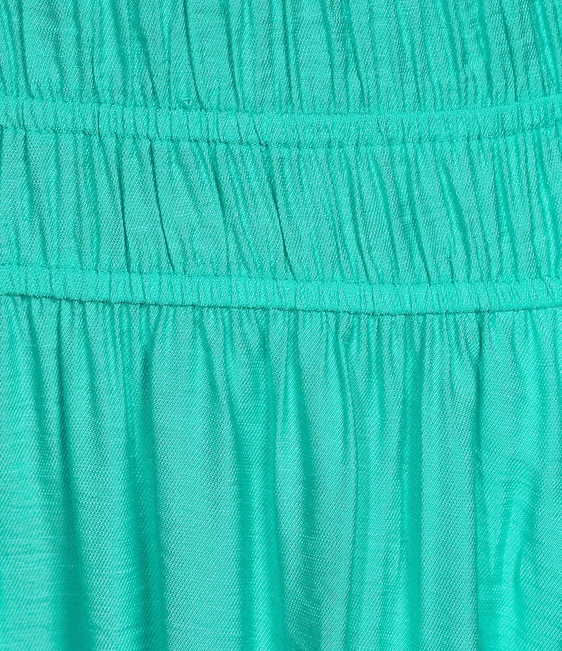 Investments Short Cuff Sleeve Split Round Neck Crinkle Dress
