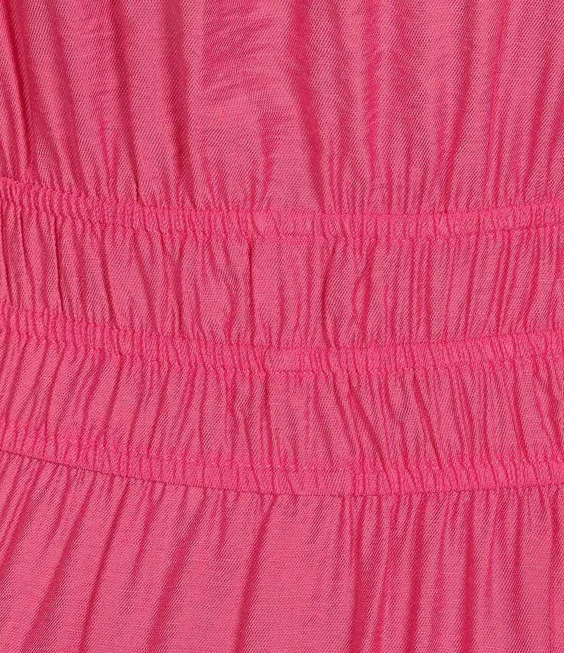 Investments Short Cuff Sleeve Split Round Neck Crinkle Dress