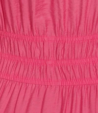 Investments Short Cuff Sleeve Split Round Neck Crinkle Dress