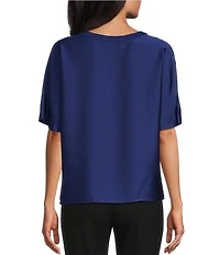 Investments Short Sleeve Crew Neck Satin Tee