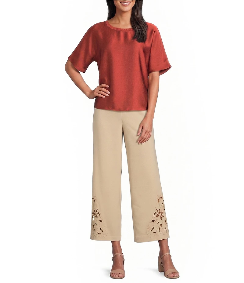 Investments Short Sleeve Crew Neck Satin Tee