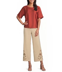 Investments Short Sleeve Crew Neck Satin Tee