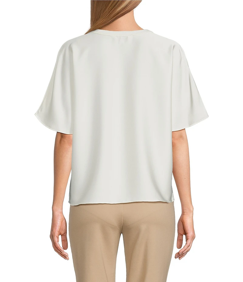 Investments Short Sleeve Crew Neck Satin Tee