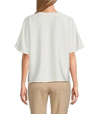 Investments Short Sleeve Crew Neck Satin Tee