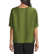 Investments Short Sleeve Crew Neck Satin Tee