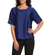 Investments Short Sleeve Crew Neck Satin Tee