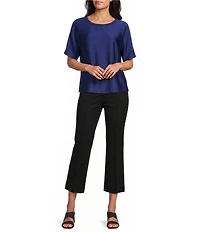 Investments Short Sleeve Crew Neck Satin Tee