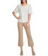 Investments Short Sleeve Crew Neck Satin Tee