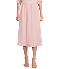 Investments Side Pocket Pull-On Coordinating Midi Skirt