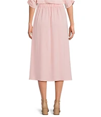 Investments Side Pocket Pull-On Coordinating Midi Skirt
