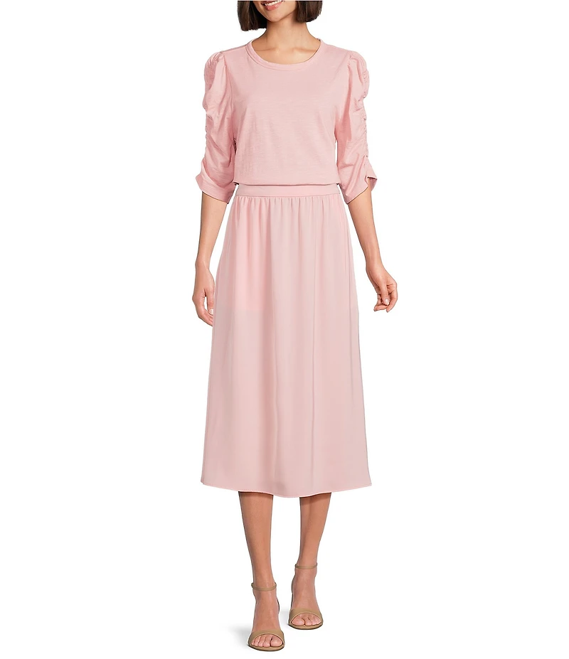 Investments Side Pocket Pull-On Coordinating Midi Skirt