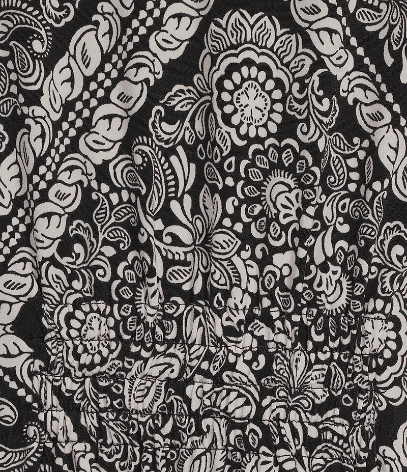 Investments Soft Separates Bias Geo Print Long Sleeve Open Front Jacket