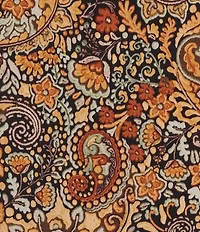 Investments Soft Separates Black/Pinecone Painted Paisley Print Crew Neck Ruched Sleeveless Top