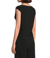 Investments Soft Separates Crew Neck Ruched Sleeveless Top
