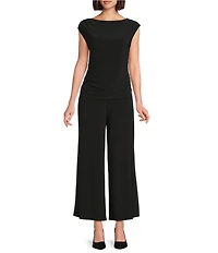 Investments Soft Separates Crew Neck Ruched Sleeveless Top