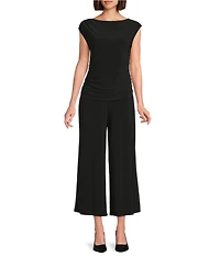 Investments Soft Separates Elastic Waist Wide Leg Pull-On Crop Pants