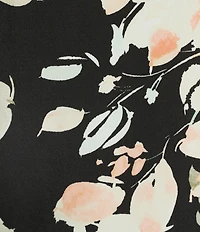 Investments Soft Separates Floral Jade Crew Neck Ruched Sleeveless Top