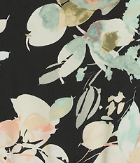 Investments Soft Separates Floral Jade Print Long Sleeve Open Front Jacket