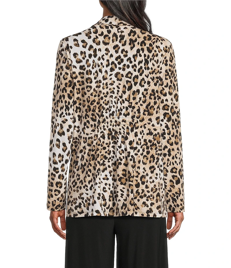 Investments Soft Separates Leopard Print Long Sleeve Open Front Jacket