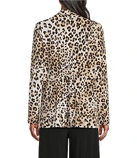 Investments Soft Separates Leopard Print Long Sleeve Open Front Jacket