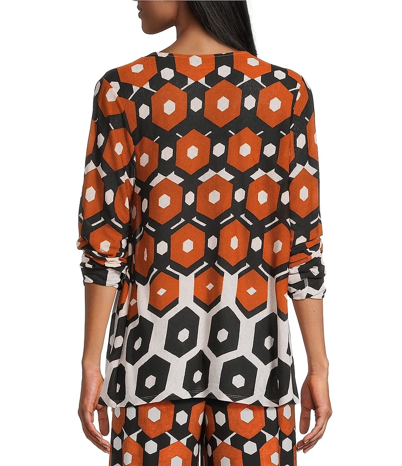 Investments Soft Separates Light Honeycomb Border Long Sleeve Coordinating Topper