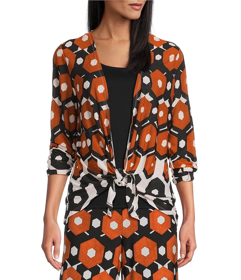 Investments Soft Separates Light Honeycomb Border Long Sleeve Coordinating Topper