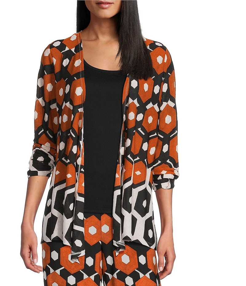 Investments Soft Separates Light Honeycomb Border Long Sleeve Coordinating Topper