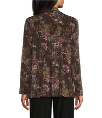 Investments Soft Separates Multi Canvas Flourish Print Long Sleeve Open Front Jacket