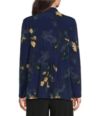Investments Soft Separates Multi Exploded Floral Print Long Sleeve Open Front Jacket